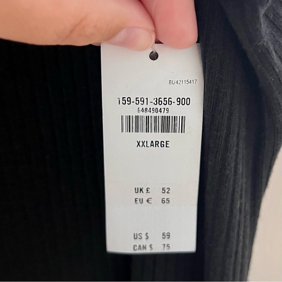 Abercrombie & Fitch | Low Back Ribbed Knit Midi
Dress, Black, Size XXL - NWT - Picture 7 of 10